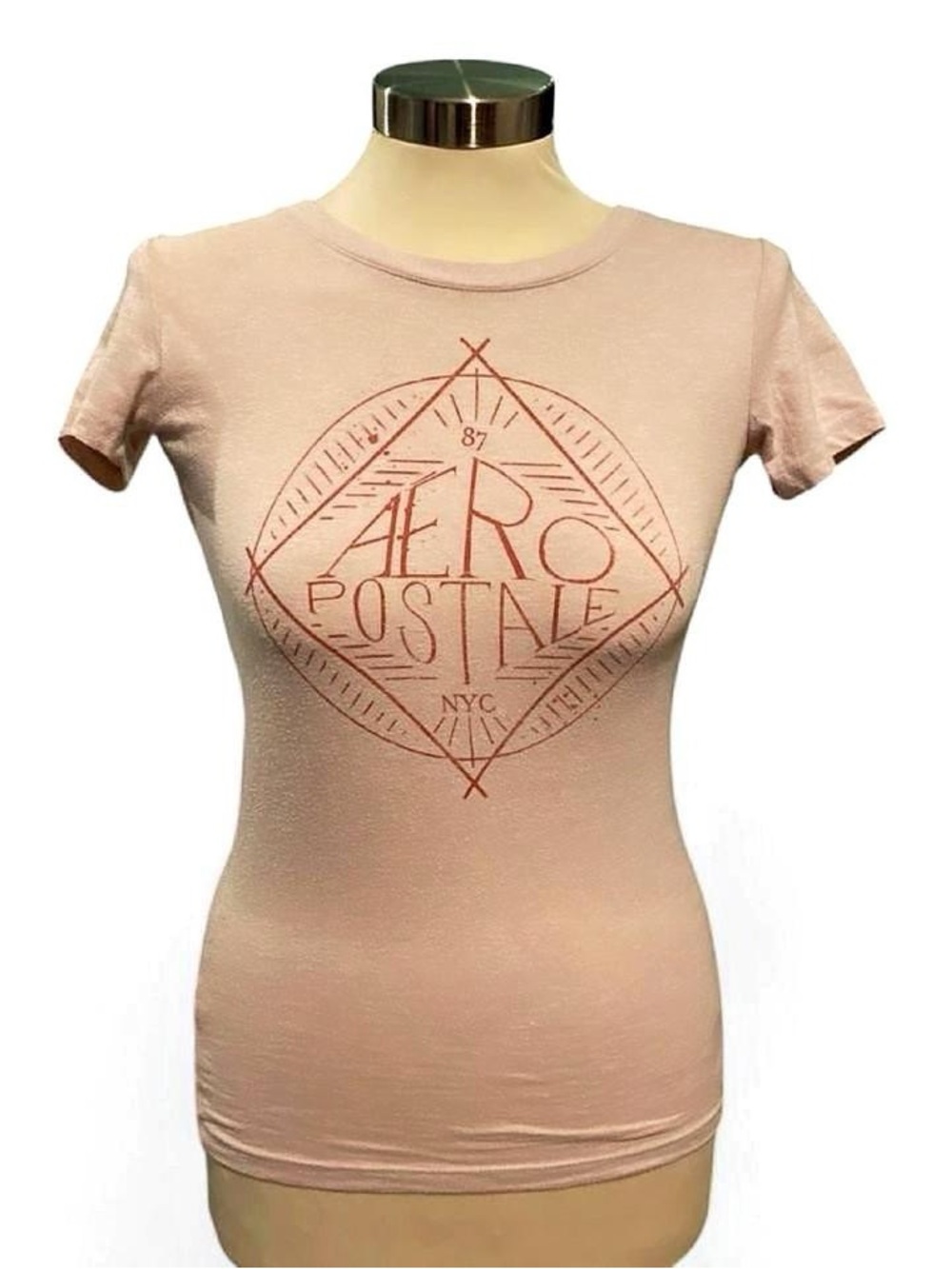 Aeropostale Women's Pink Graphic Baby Tee